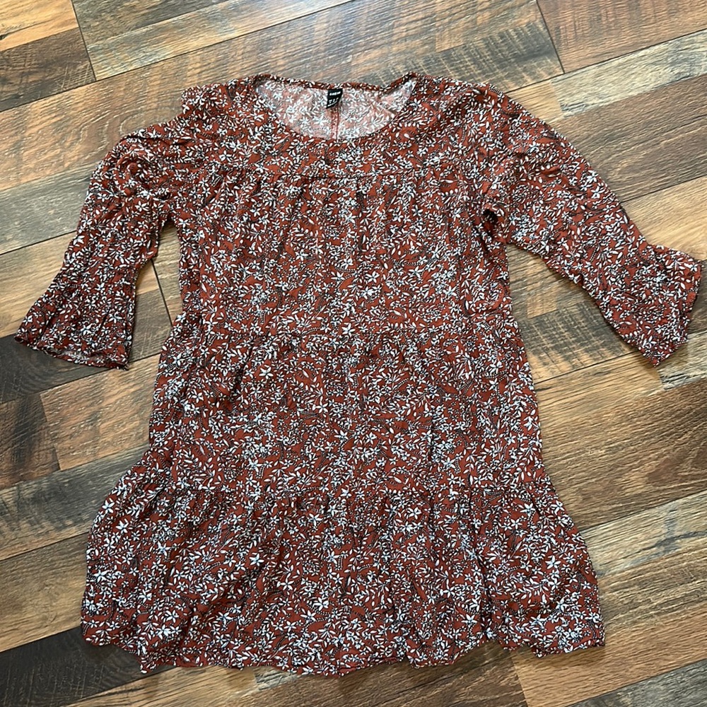 shein long sleeve floral dress